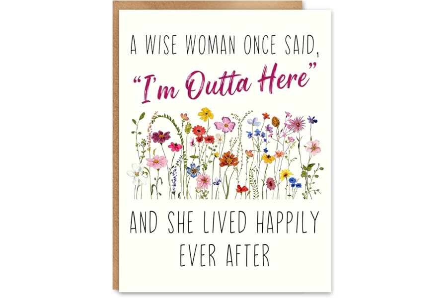 ATTLVV Funny Retirement Card for Her, Retirement Gift for Women, Blank Inside, with Kraft Envelope and Gold Seal Sticker