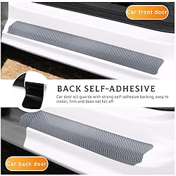 Yourkar 4 PCS Car Door Sill Protector, 3D Carbon