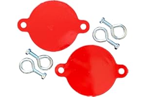 REPELFIRE FDC Breakable Aluminum Caps 2-1/2” – Metal Fire Department Connection Cap Set – Red Safety Covers for FDC Inlets on Building Exterior – 1 Set (2 Caps)