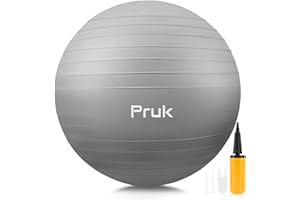 PRUK Exercise Ball Yoga Ball, Thick Anti-Slip Pilates Ball for Pregnancy Birthing, Workout and Core Training, Anti-Burst Fitness Ball with Air Pump, Suitable for Home Gym Office