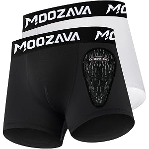 Moozava Youth Boys Baseball Cup Underwear Kids Football Compression Shorts with Soft Protective Athletic Cup Boxer Briefs