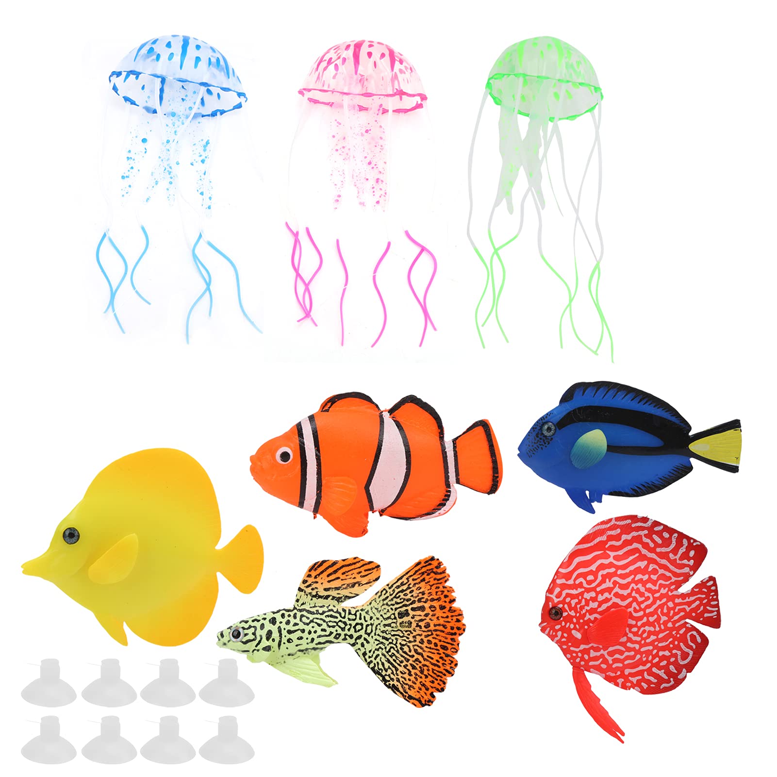 Pssopp Artificial Glowing Fish Fake Glowing Fish Aquarium Decor Simulation Decoration for Fish Tank