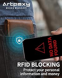 Mens Wallet With AirTag Holder, Bifold Leather RFID