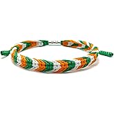 LAMIBEE Country Proud, Country Flag Color Tibetan Wrist Wrap Bracelet, Amulet and Boho Style Rope Bracelet and Bangles for Women, Men, String Thread Bracelets