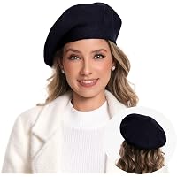 8775 Womens French Beret Hat Reversible Knitted Thickened Warm Cap For ZLYC Womens French Beret Hat Reversible Knitted Thickened  main image 4