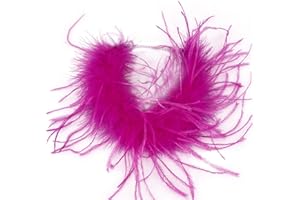 LVCOMEFF Natural Ostrich Feather Choker Lace Connection Necklace Bracelet for Women Fluffy Feathers Wedding Party Holiday Fashion Accessories