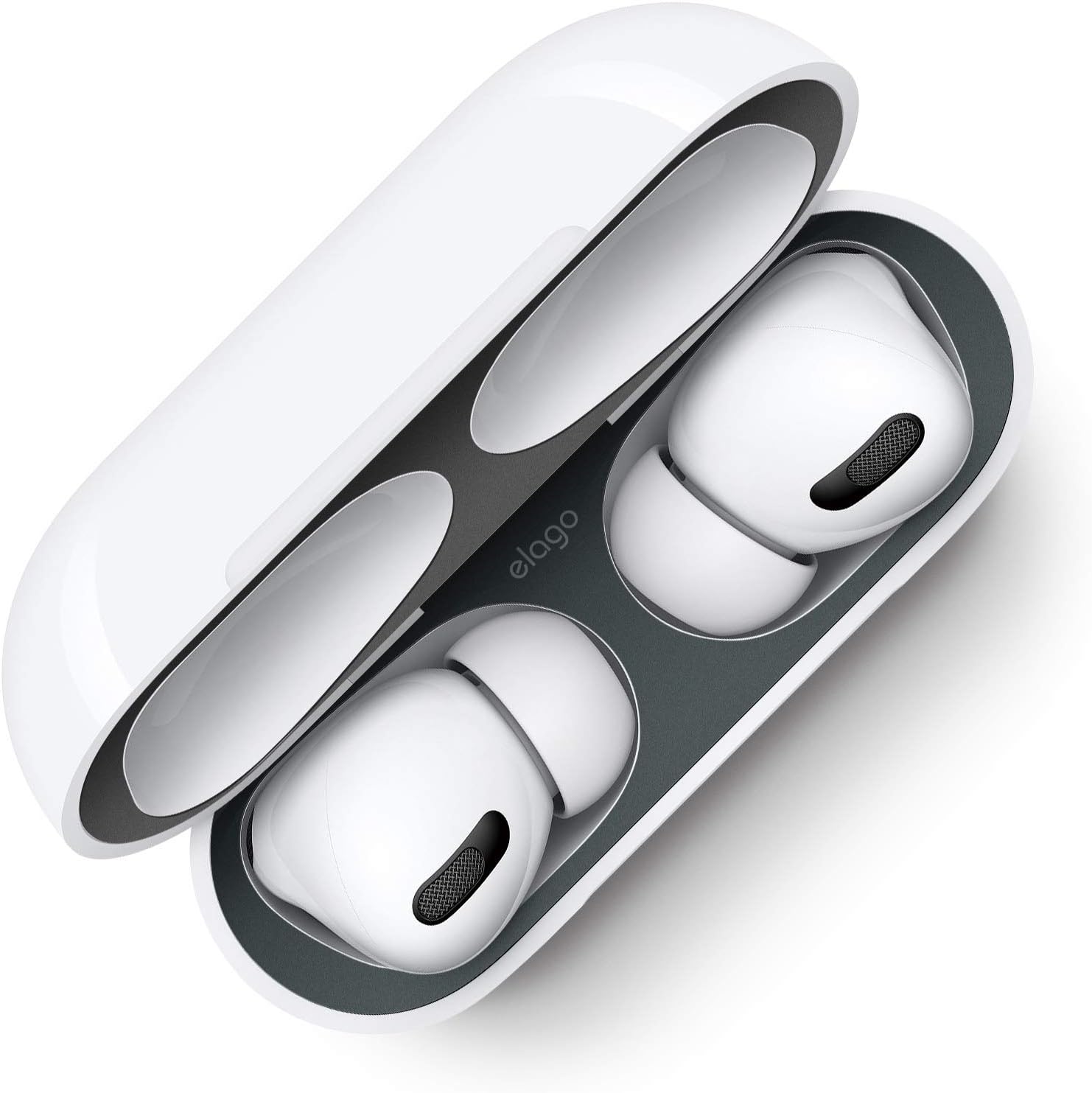 elago Dust Guard Compatible with AirPods Pro 3rd Generation - Dust-Proof Film, Ultra Slim, Luxurious Looking, Protect from Iron/Metal Shavings (1 Set, Dark Grey) [US Patent Registered]