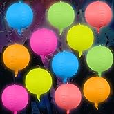 Vertintong 12 Pcs 22 Inches Round Glow in The Dark Neon Balloons Glow Party Supplies Neon Foil Balloons 90 80s Hip Hop for Christmas Happy New Year Birthday Wedding Anniversary Backdrop Decor