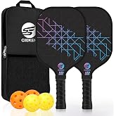 SS OXIKEN Pickleball Paddles Set of 2 USAPA Approved Pickleball Set | Carbon Fiber Pickleball Paddles, Lightweight Pickleball Rackets 2 Pack, 2 Outdoor Pickleball, 2 Indoor Pickleball, 1 Bag