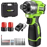 Robustrue 16.8V Cordless Brushless Impact Driver Kit 1/4"1416 in-lbs | 2 batteries, 2-speed mode, variable speed, compact, LED light, 5 sockets, 11 bits, for DIY projects, home improvement
