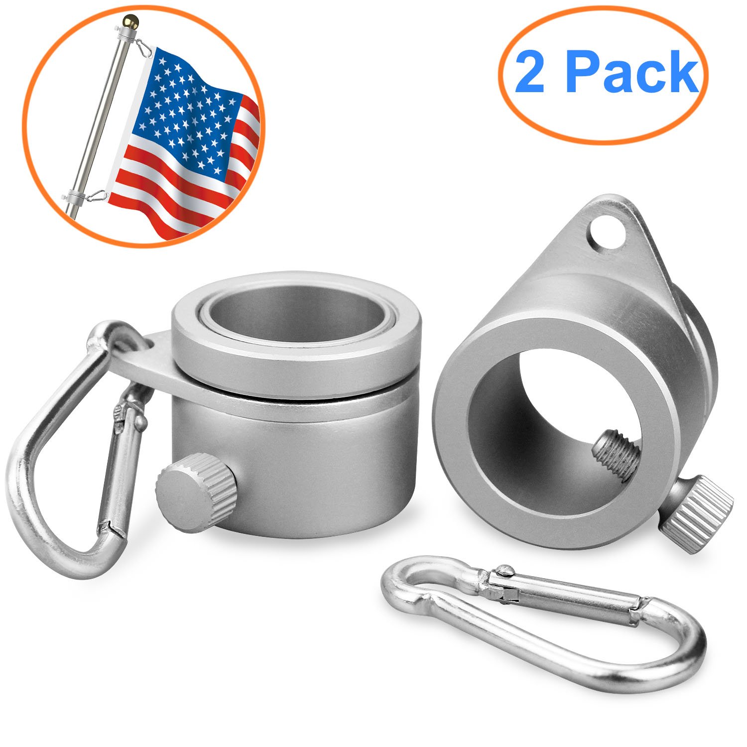 Pack Flagpole Hardware Aluminum Alloy Flag Pole Rings 360 Degree