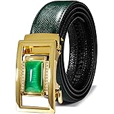 Barry.Wang Designer Mens Belts Leather Ratchet 1 3/8" Adjustable Sliding Buckle Dress Belt Automatic Strap Golf Business