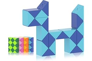 Ganowo Fidget Snake Cube Sensory Toys 24 Block Party Favors Stocking Stuffers for Kids Blue 1PCS