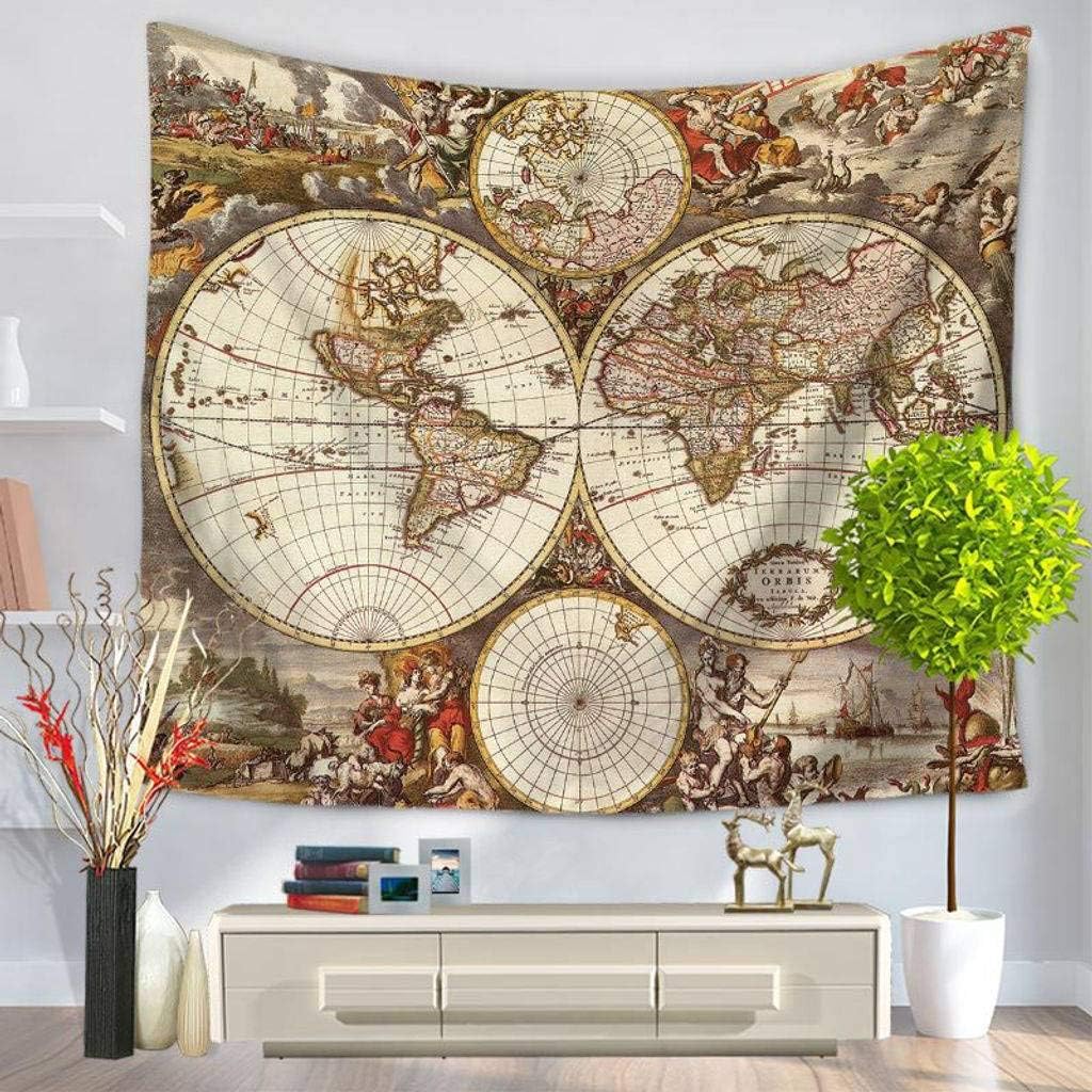 JHLD Tapestry WallMounted Wall Decor, Creative Map