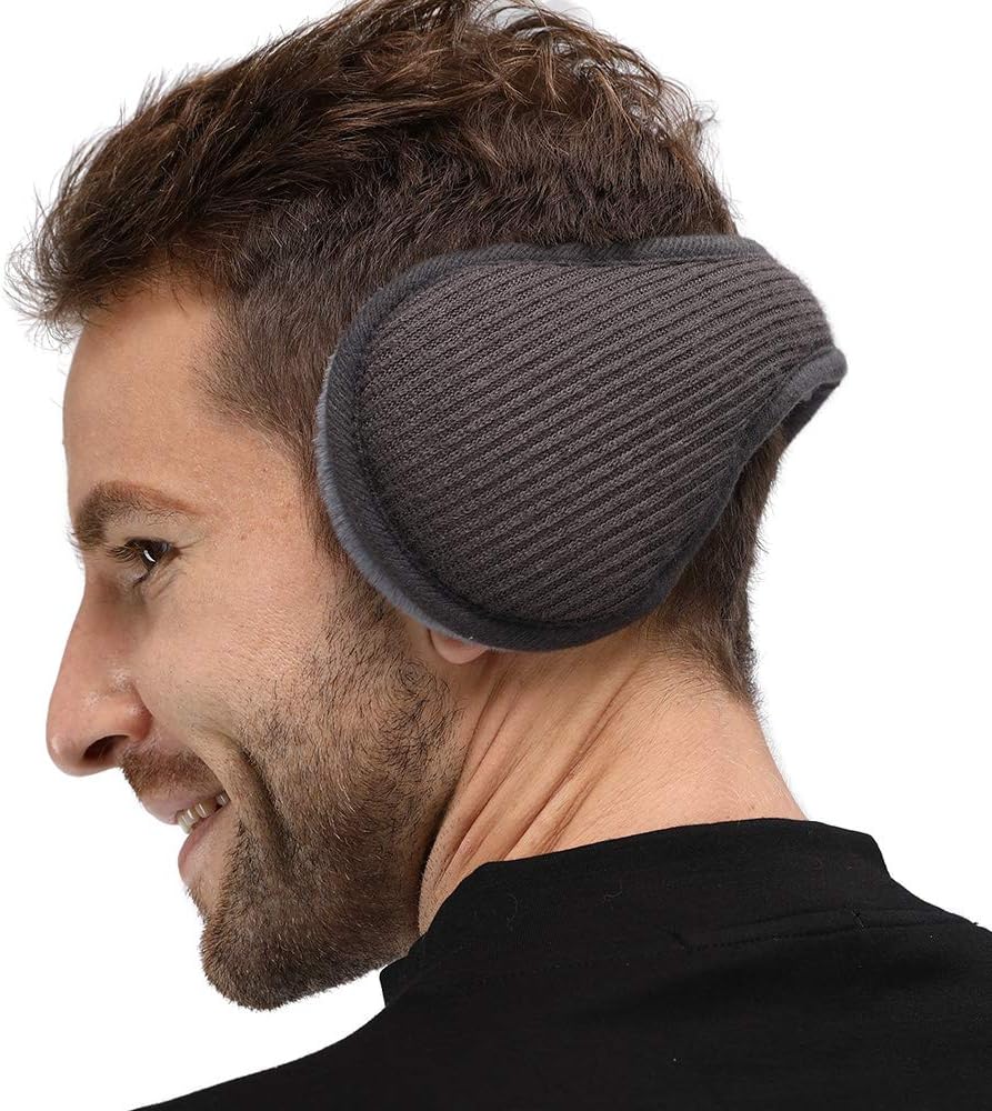 LETHMIK Outdoor Foldable Winter EarMuffs,Unisex Packable Knit Warm Fleece Ear Warmers Cover