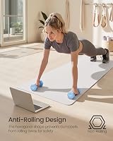 SONGMICS 2 x 3 kg Neoprene Dumbbells Hexagonal Pale Blue view 6