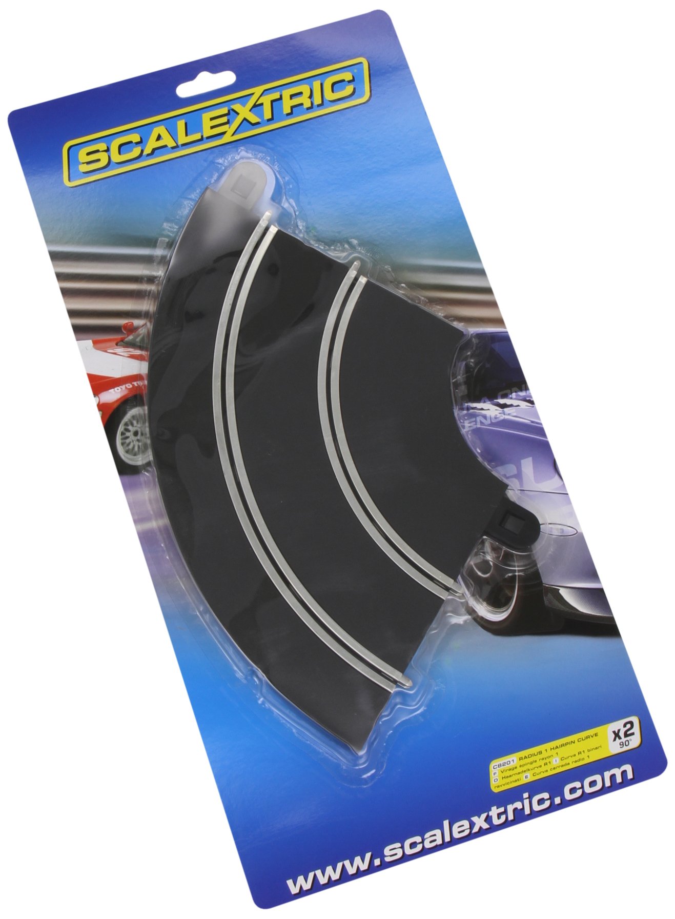 Scalextric C8201 Radius 1 Hairpin Curve 90 degree x2 1:32 Scale Accessory, Black