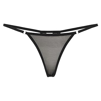 Annsfashion - Dessous Nylon Mini Stringtanga Schwarz