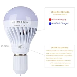 BSOD Rechargeable Light Bulbs with Remote, Battery