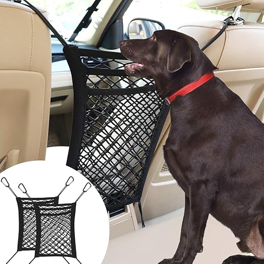 VavoPaw Dog Car Net Barrier, 2 Pack Pet Stretchable Mesh Obstacle Storage Bag Universal for SUVs