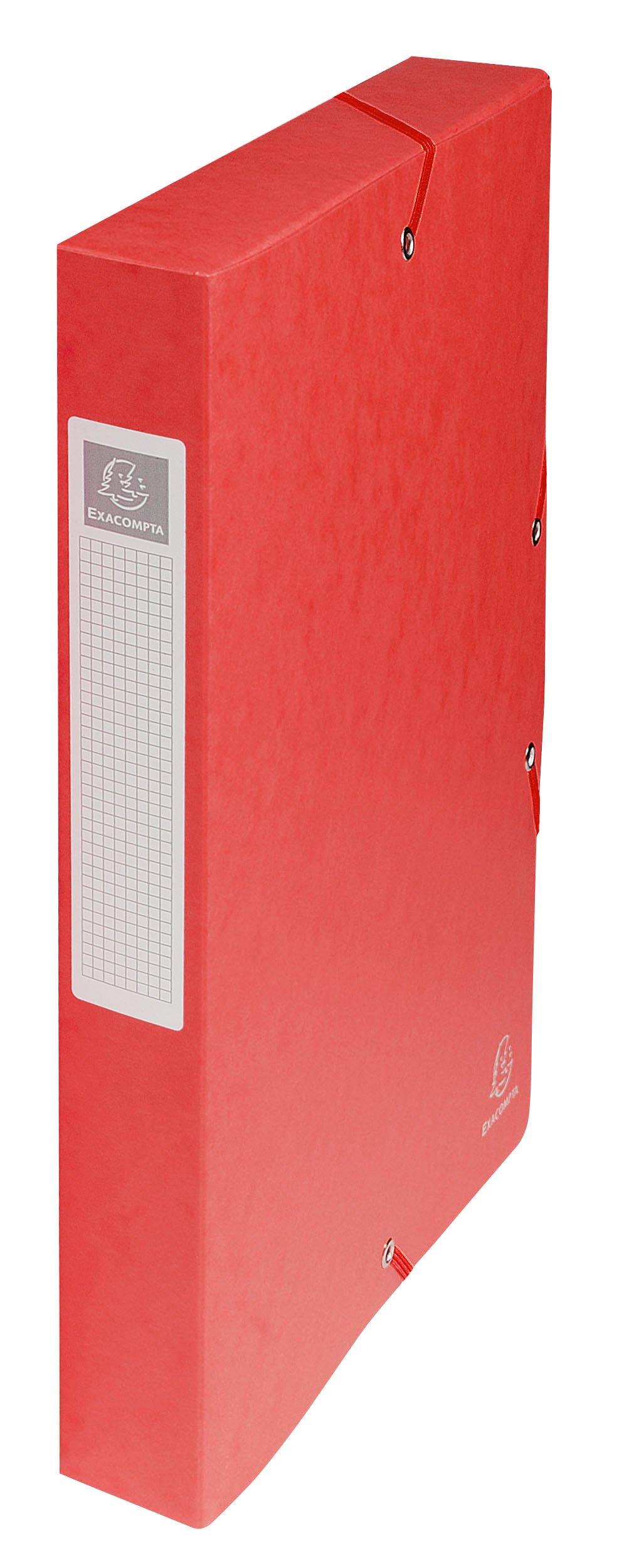 Exacompta - Ref 50405E - Pressboard Filing Box - 250 x 330mm in Size, Suitable for Holding A4 Documents, 4cm Spine, 600gsm Genuine Pressboard, Spine Label - Red