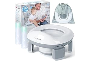 Orzbow Portable Potty Training Toilet Seat, Travel Potty for Toddler Boys Girls with Splash Guard, Potty Training Essentials,