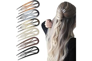 6Pcs French Hair Clips, U Shaped Twist Hair Pin Retro Fork Internal Teeth, Tortoise Shell Pins for Women Thin Thick Hair Buns
