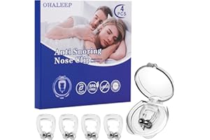 OHALEEP Anti Snoring Devices, Snore Stopper with Adjustable Magnet, Snoring Solution for Comfortable and Quieter Sleep, Silicone 4PCS Nose Clip Stop Snoring, Effective to Relieve Snoring