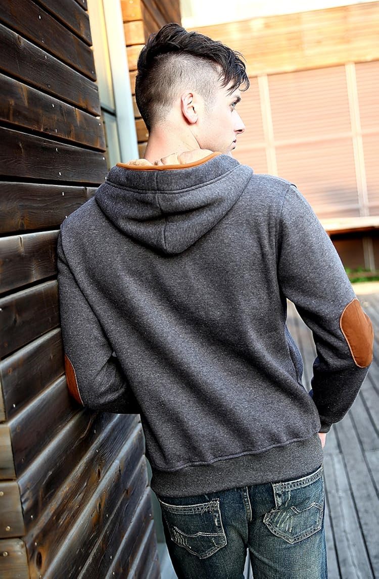 YuKaiChen Men's Fleece Hoodie Button-up Jacket Hooded Sweatshirt at  Men’s Clothing store