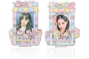 Baskiss 2 Pack Photocard Holders, Colorful Design Standing Card Display Protectors for Kpop Photocard Photos Sport Trading Cards (Cute Little Bunnies)