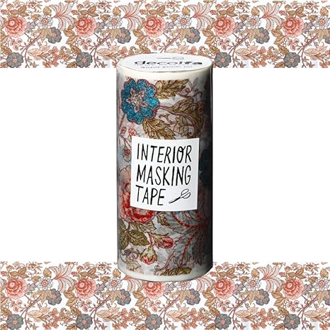 Amazon Co Jp ニトムズ デコルファ Decolfa インテリア マスキングテープ フラワー ブラウン キレイにはがせる 幅10cm 長さ8m M3716 ホーム キッチン