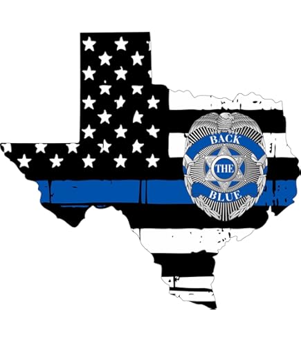 Support America Police Badge Blue Line Sticker Decal
