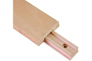 HMFOR Wax Coated 18 Inches Wood Drawer Slide, Classic Traditional Wood Center Guide Track