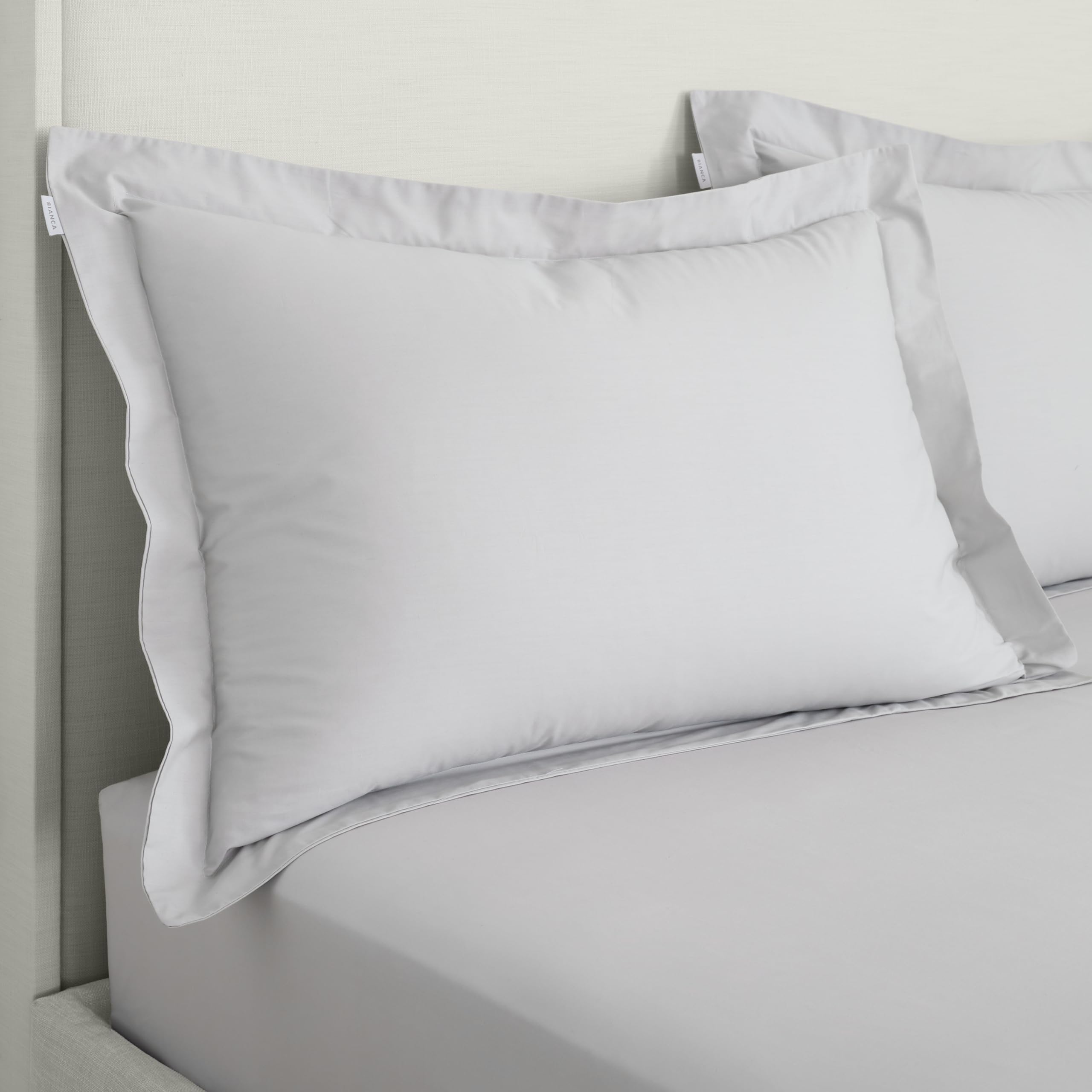 200 Thread Count Cotton Percale Oxford Pillow Case Pair Grey