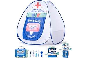 Heypappy Kids Tent,Pop Up Kids Play Tent Hospital Center Theme with Complete Toy Set, Play Toys Play Set for Indoor Outdoor Pretend Play