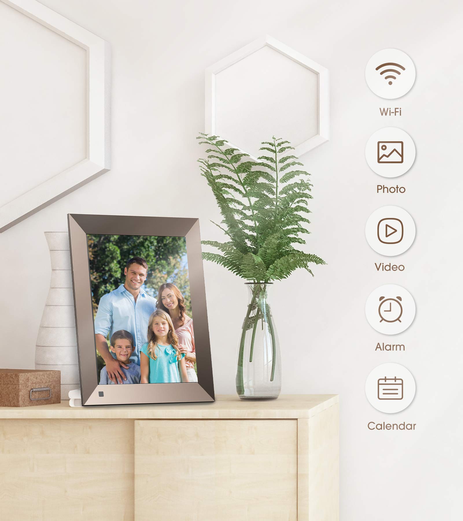 Dragon Touch 10 Inch WiFi Digital Picture Frame,Adjustable Magnetic Stand,IPS Touch Screen HD Display,16GB Storage,Motion Sensor,Auto-Rotate,Share Photos and Video via App and E-mail(Classic 10 Elite)