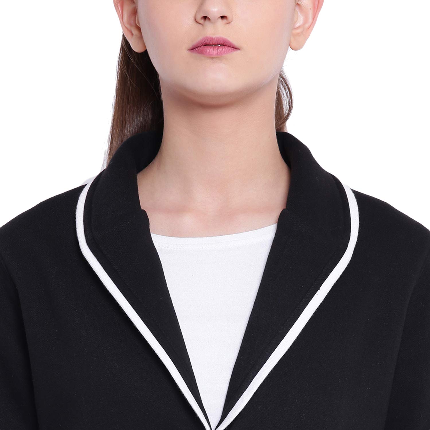 texco shawl collar winter blazer for women black