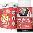 iCloth 70% Isopropyl Alcohol XL Wipes for Electronics – Keyboard, Computer Screen, TV Cleaner – Lint-Free & Streak-Free – 24 Wipes