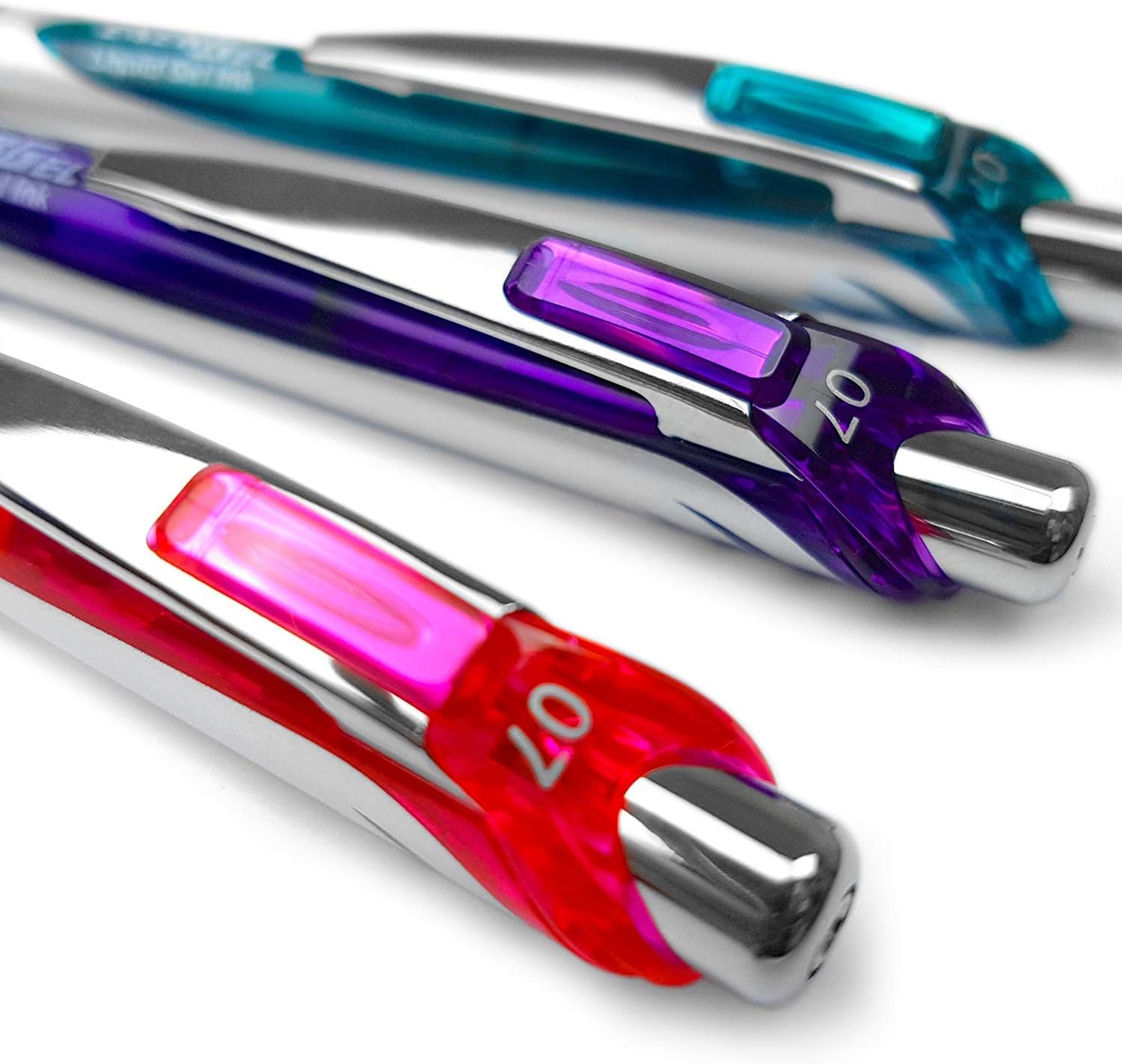 BL77 Pentel EnerGel XM Retractable Liquid Gel Ink Pen, 0.7mm, 52% Recycled, Pack of 12 Mixed Colours - Image 3