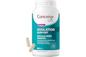CONCEIVE PLUS Ovulation Support | Myo-Inositol & D-Chiro Inositol for Women Fertility | PCOS Supplements for Reproductive Health Hormone Balance for Women | COQ10, Folic Acid, Ginger | 30 Day Supply