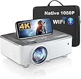 WiFi Bluetooth Projector, Native 1080P HD Movie