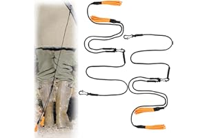 Sinbana 2pcs Deer Drag Line, 4.4FT Double Drag Rope with Detachable Clip for Outdoor Supplies for Elk & White Tailed-Deer (Orange)