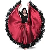 ROYAL SMEELA Belly Dance Skirt for Women Belly Dancing Costume Flamenco Maxi Full Tribal ATS 25 Yard Skirts 720 Degree Satin