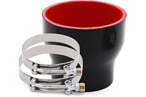 RUIKARHOP ID 3 inch to 4inch Straight Reducer Coupler Silicone Hose 4-Ply with 2PCS Stainless Steel T-Bolt Clamp