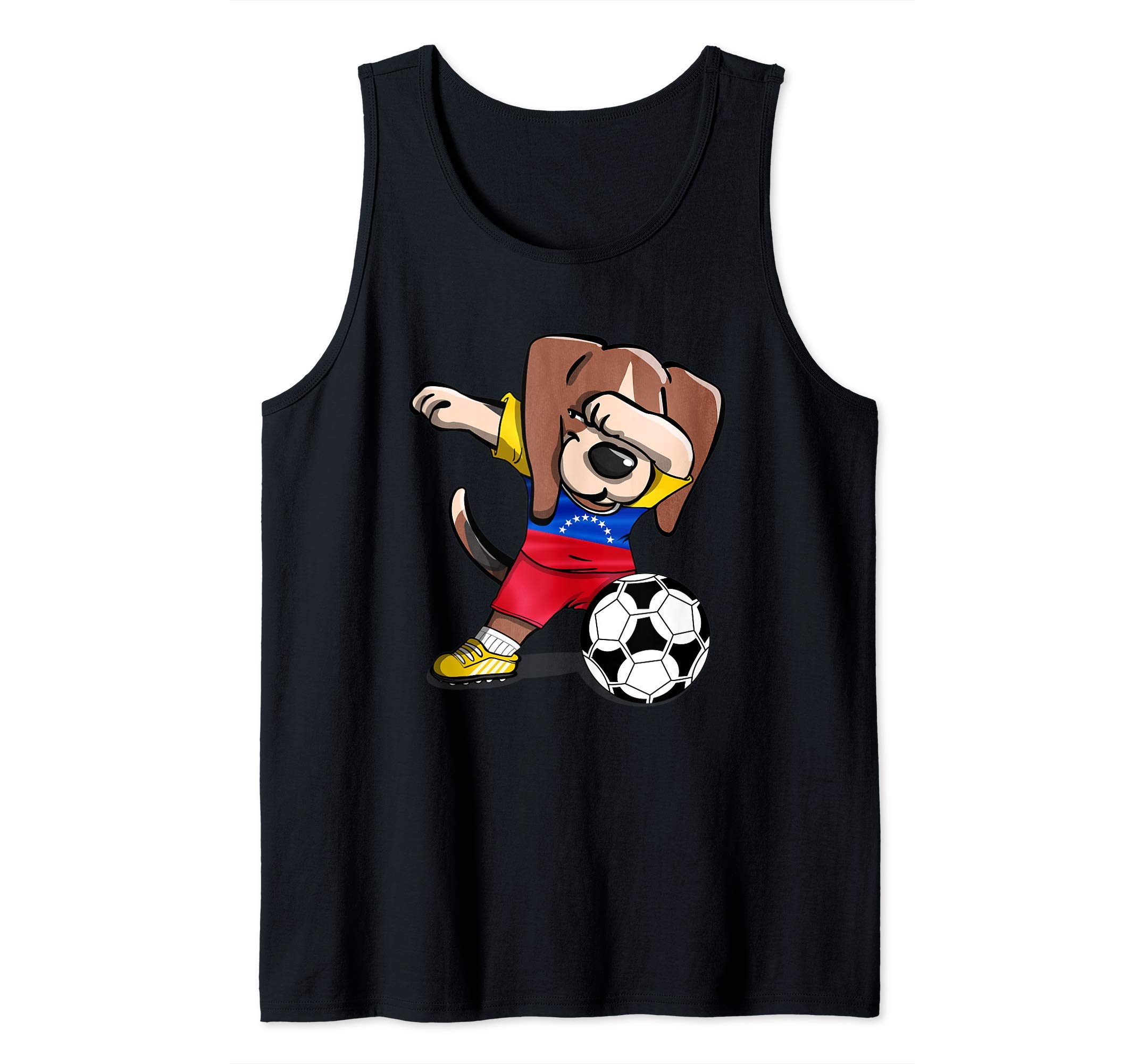 Dabbing Beagle Dog Venezuela Football Venezuelan Flag Soccer Tank Top