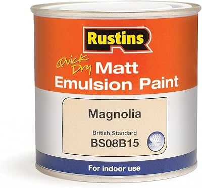 Rustins Matt Emulsion Paint Magnolia 500ml – Water Based Quick Dry Low Odour