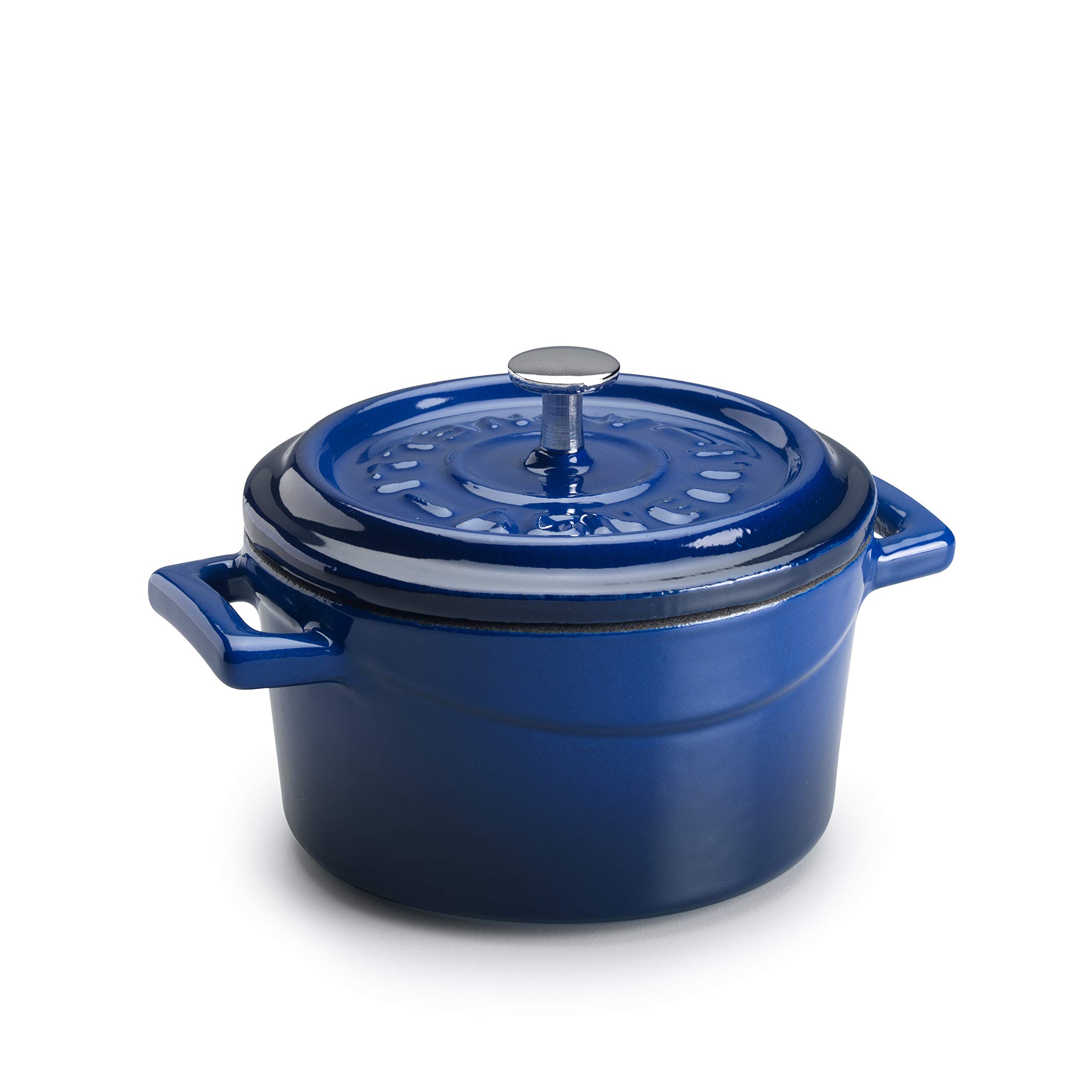 Pentole Agnelli COGHSRP10410B Cast iron Slowcook Casserole Line, 10 cm, 0.35 l, Blue