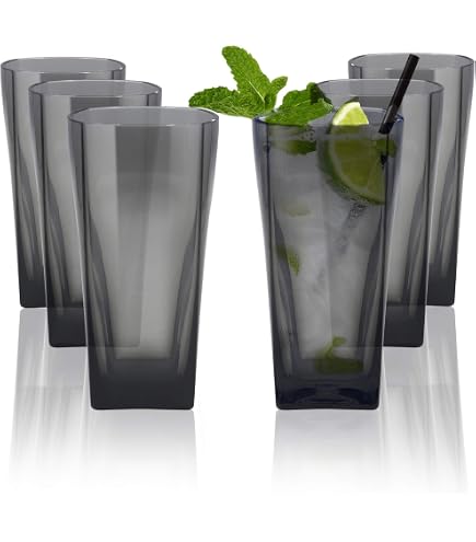 Lot de 4 gobelets en plastique réutilisables pour enfants et adultes, transparents de 300 ml pour boire de l'eau, du jus, incassables et durables