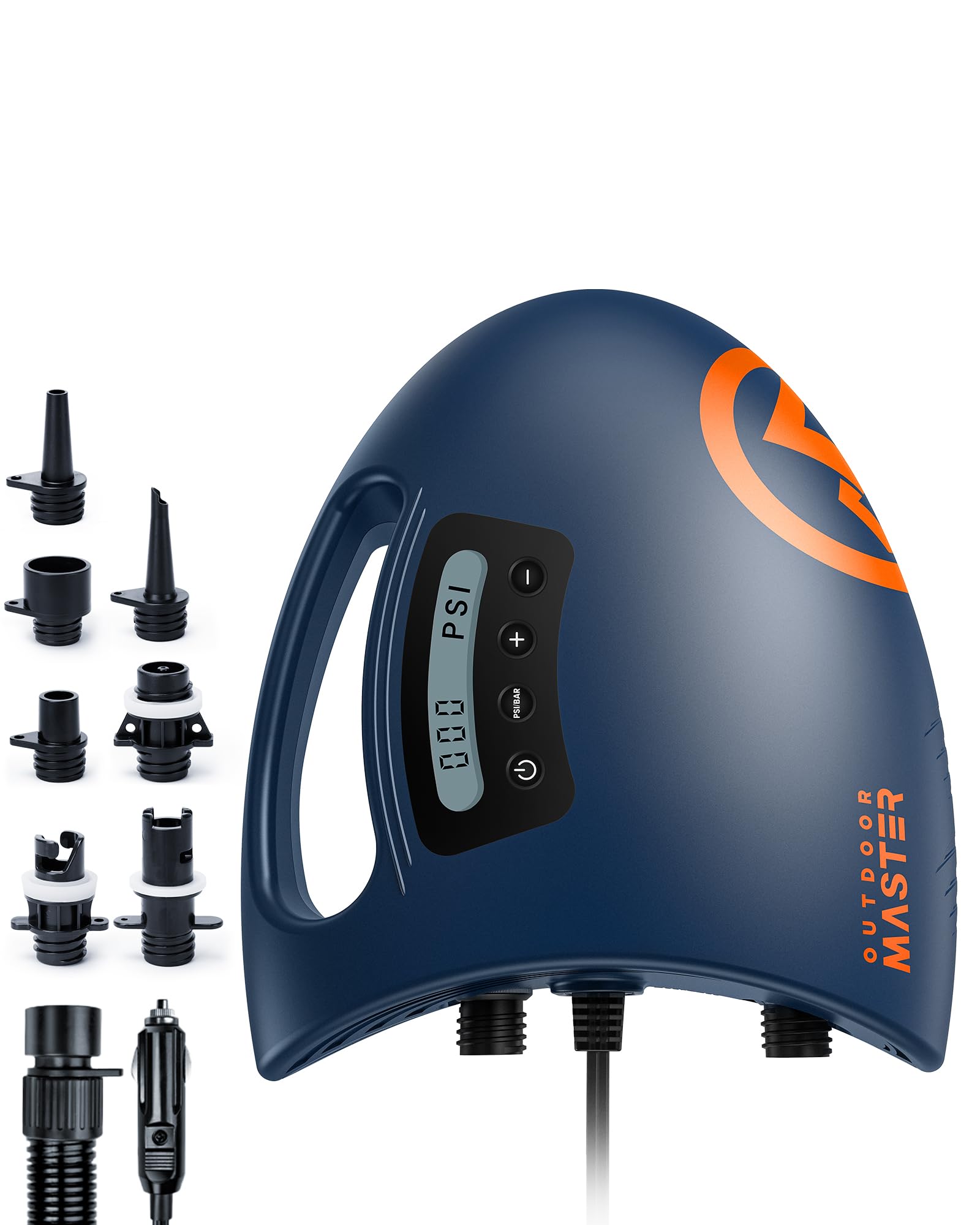 Photo 1 of ***(PARTS ONLY/ NON FUNCTIONAL)****OutdoorMaster 20PSI High Pressure SUP Air Pump Shark - Intelligent Dual Stage Inflation & Auto-Off & Deflation, 12V DC Car Connector, for Inflatable Stand Up Paddle Boards, Boats (Dark Blue)