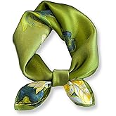 PoeticEHome 100% Mulberry Silk Neck Scarf 21"x21" Small Square Scarfs for Women Gift Packed